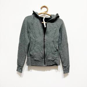Lululemon Heather Grey Scuba zip up hooded sweater Size 4